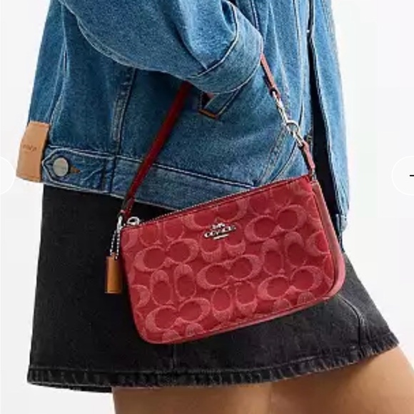 Coach Nolita 19 In Signature Denim CCZ48 denim/Silver/True Red - Picture 6 of 13